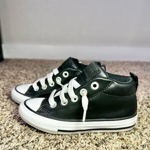 Converse Unisex Kids Chuck Taylor All Star Leather Hi Top Black Size 11
